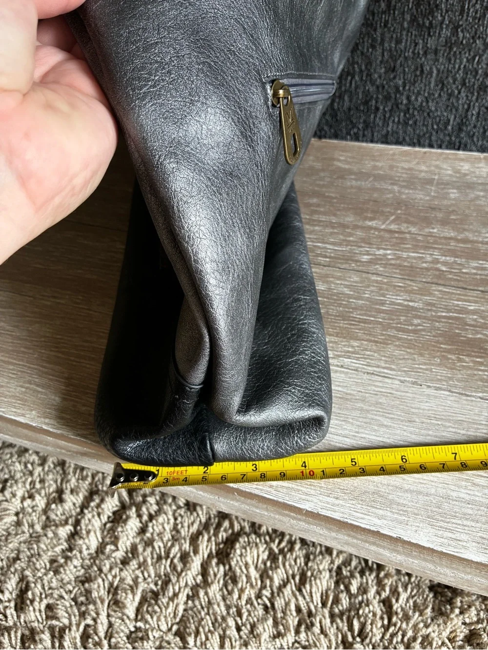 Montana West Gray and Black Shoulder Bag with Gold Accents